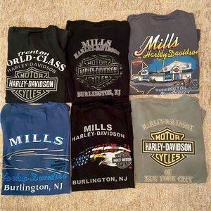 Harley Davidson group of 6 Tee Shirts